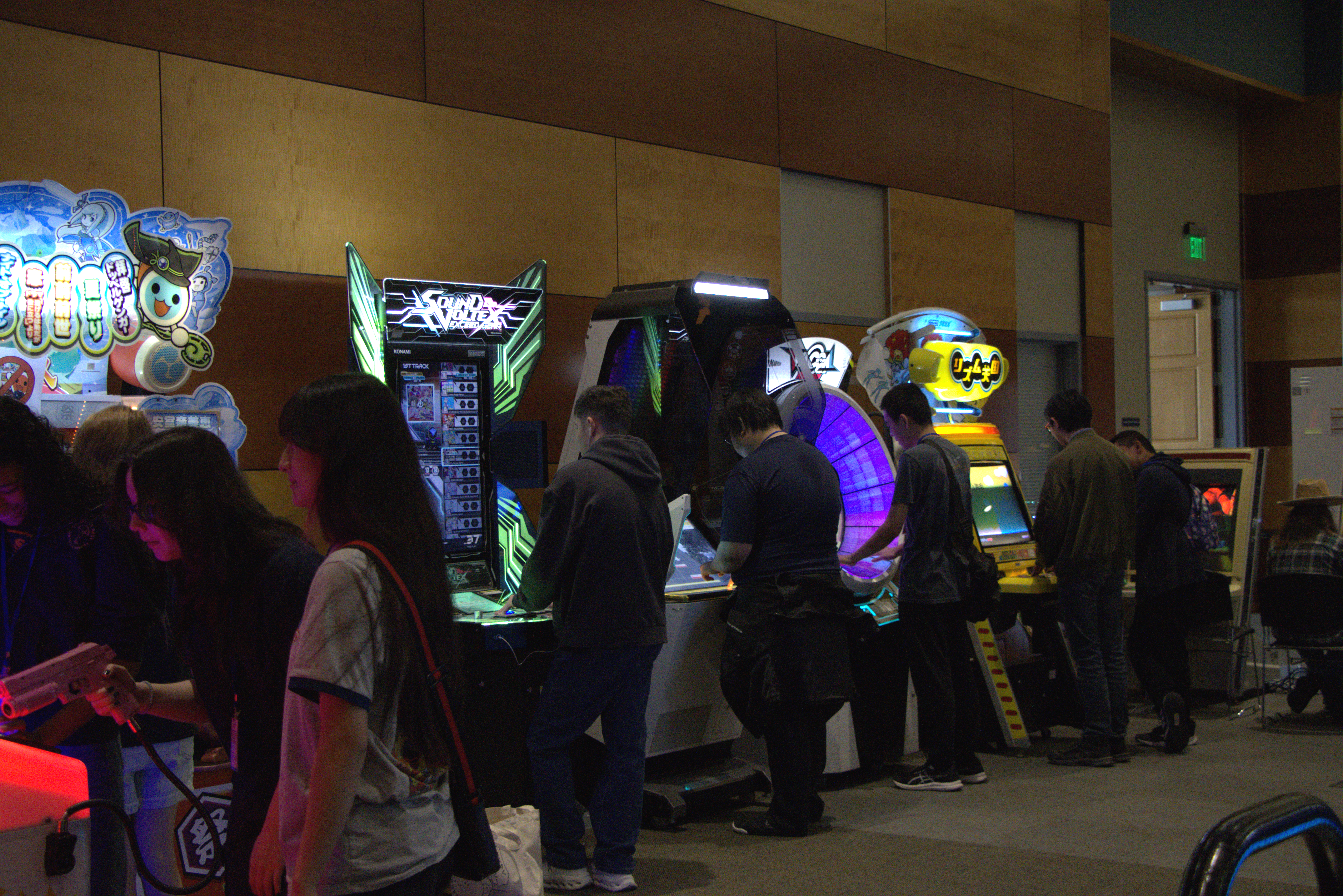 Students at the arcade